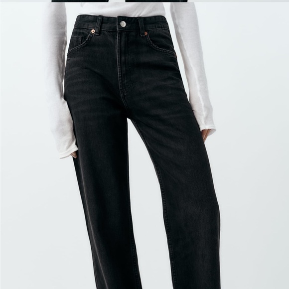 Zara TRF High Rise Wide Leg Jeans Size 0 - Picture 2 of 4